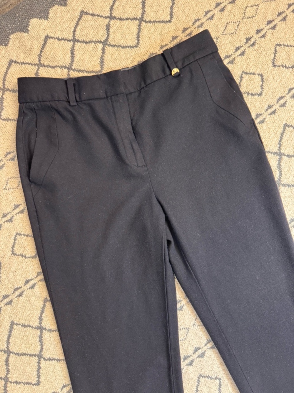 Massimo Dutti Black Slim Tailored Pants